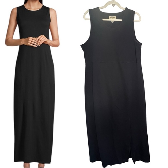 Eddie Bauer 100% Cotton Tank Maxi Dress Black Size Large - Picture 1 of 8